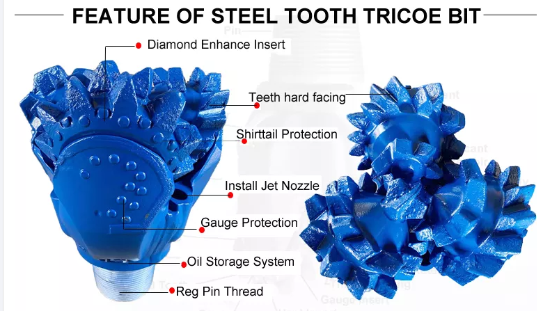 Steel tooth tricone bit
